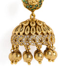 Peacock Glory Jhumkas with Kundan