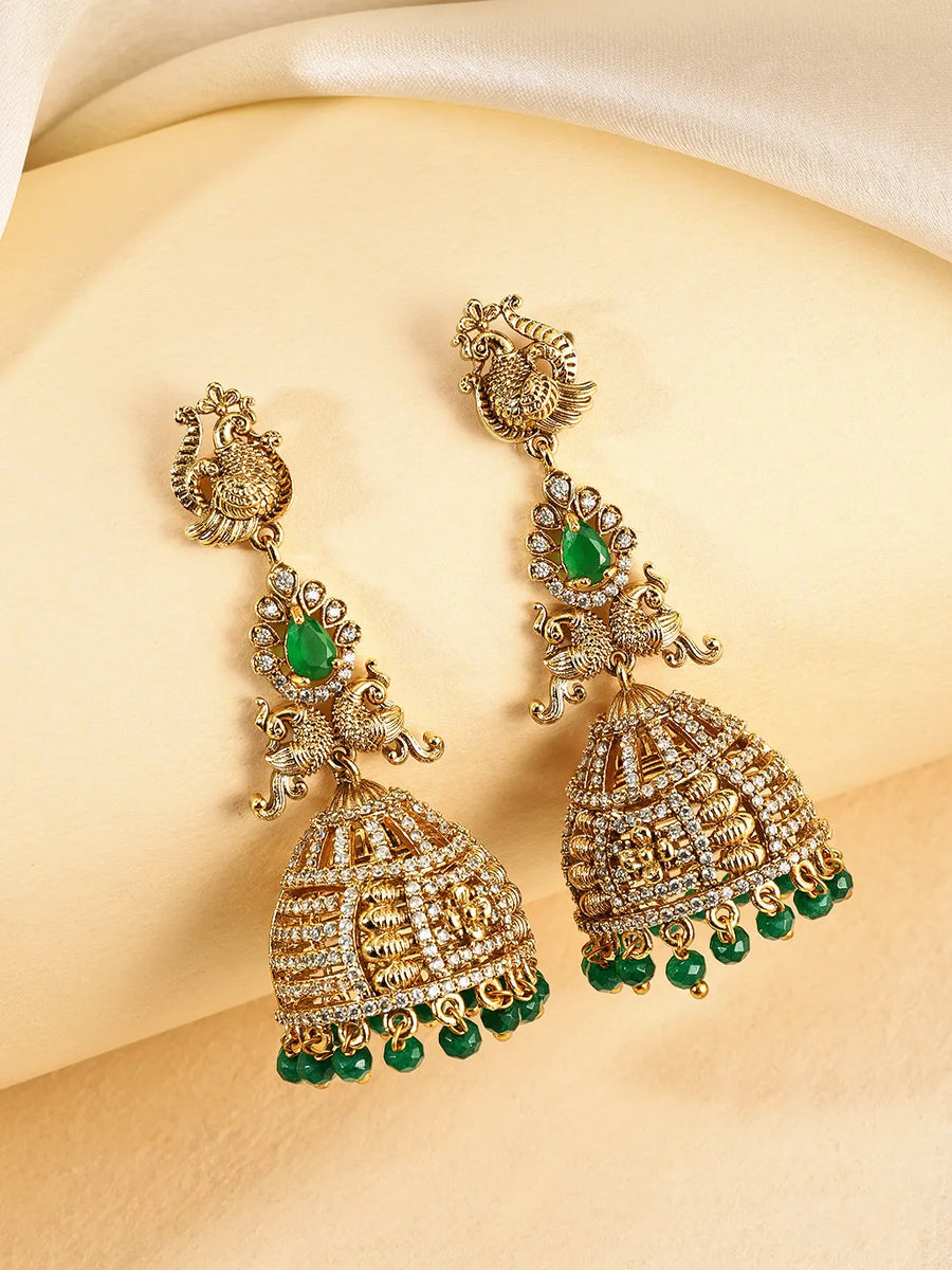 Royal Peacock Crafted Jhumka Design