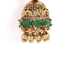 Handcrafted Polki Temple Jhumka Pair