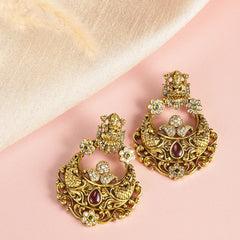 Traditional Lakshmi Motif Dangle Earrings