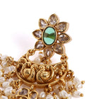 Heritage Peacock Motif Bridal Earrings - Green