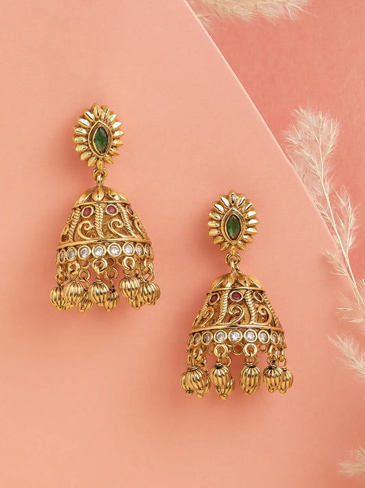 Faux Kundan Jhumkas | Regal Look, Fashion Price – Peora

