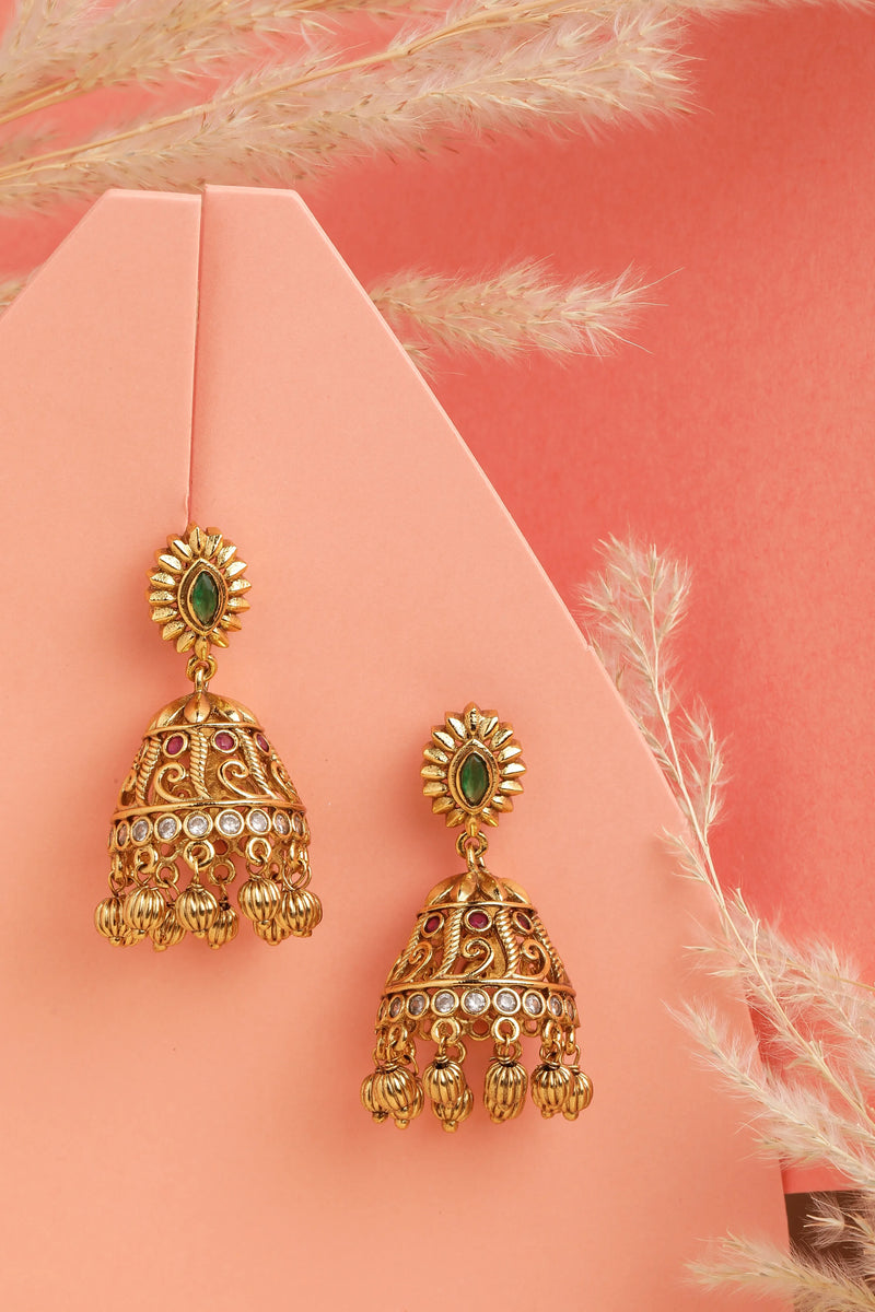 Faux Kundan Jhumkas | Regal Look, Fashion Price – Peora

