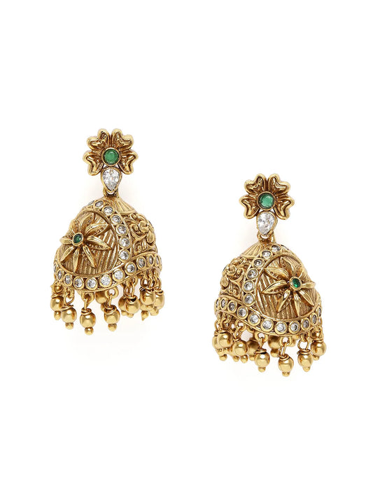 Ethnic Floral Design Jhumka Earrings