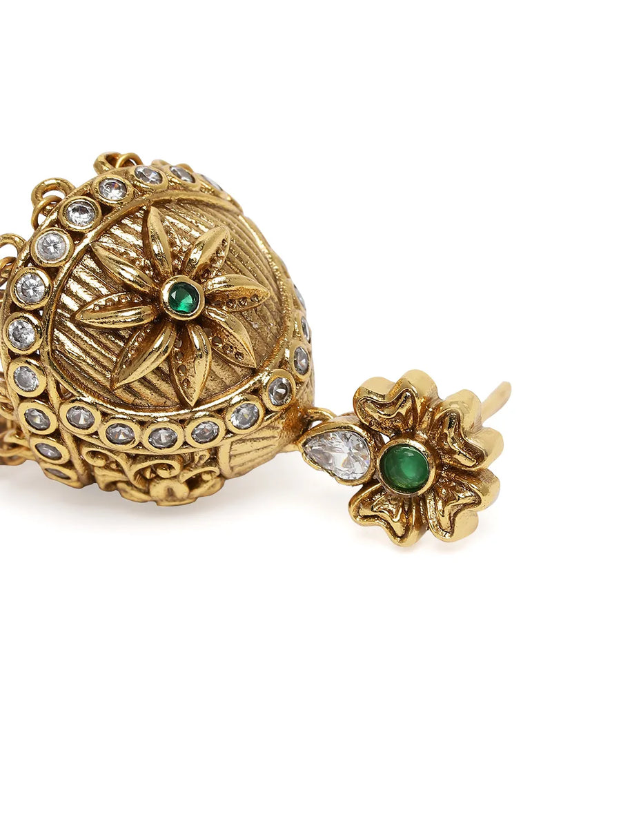 Ethnic Floral Design Jhumka Earrings