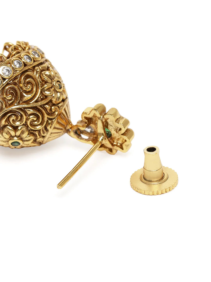 Ethnic Floral Design Jhumka Earrings