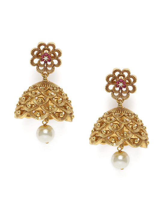 Traditional Floral Jhumka Earrings