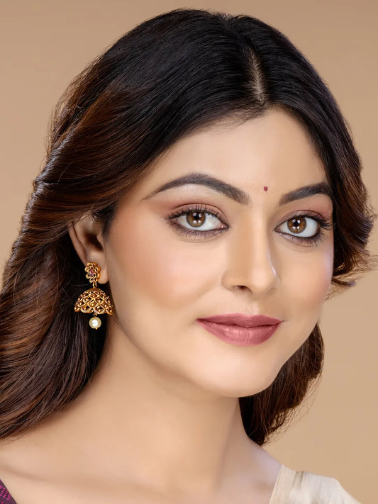 Traditional Floral Jhumka Earrings