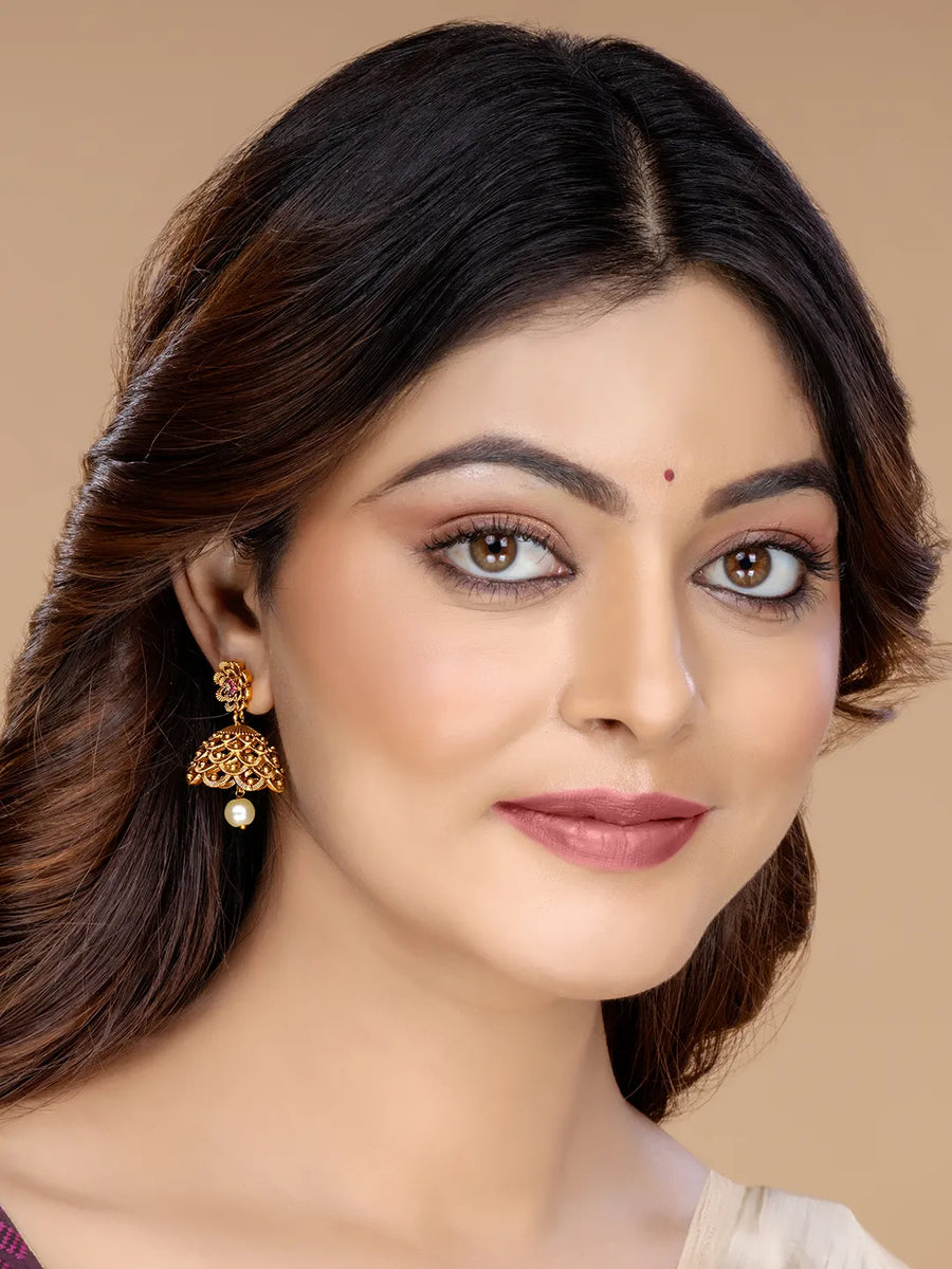 Traditional Floral Jhumka Earrings