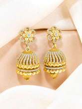 CZ Embellished Floral Jhumka Pair