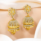 CZ Embellished Floral Jhumka Pair