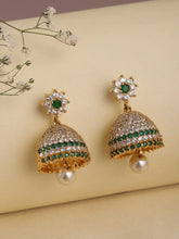 Feminine Glow Crystal Studded Jhumka