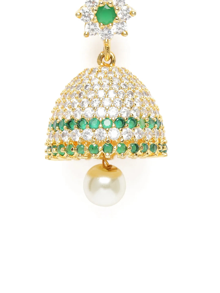 Feminine Glow Crystal Studded Jhumka