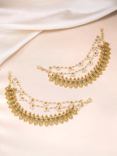Laxmi Coin Studded Pearl Chain Earrings