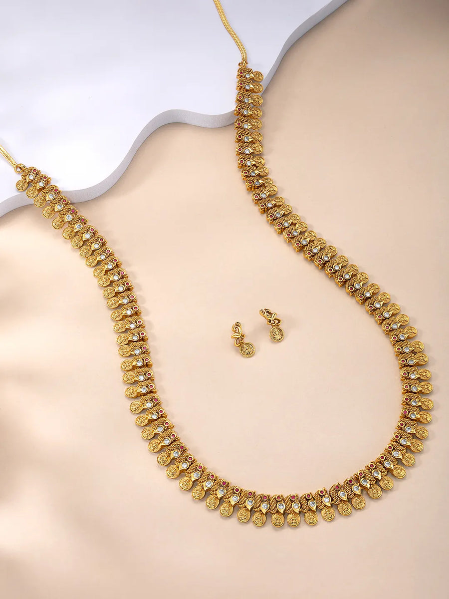 Laxmi Motif Sacred Necklace Set