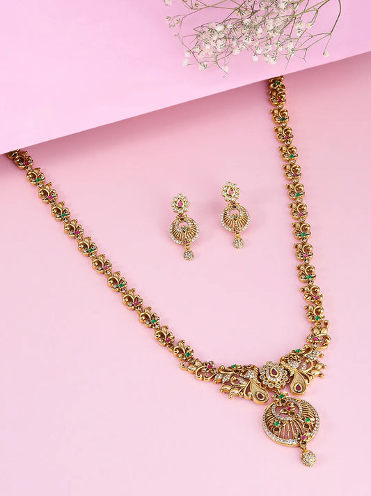 Vintage Temple Inspired Long Necklace Set