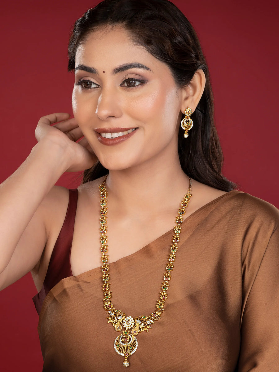 Vintage Temple Inspired Long Necklace Set