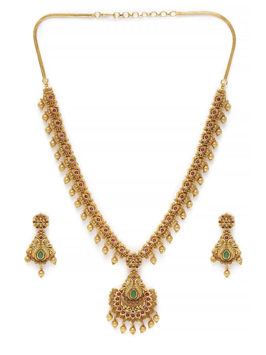 Floral Motif Traditional Nefcklace Set