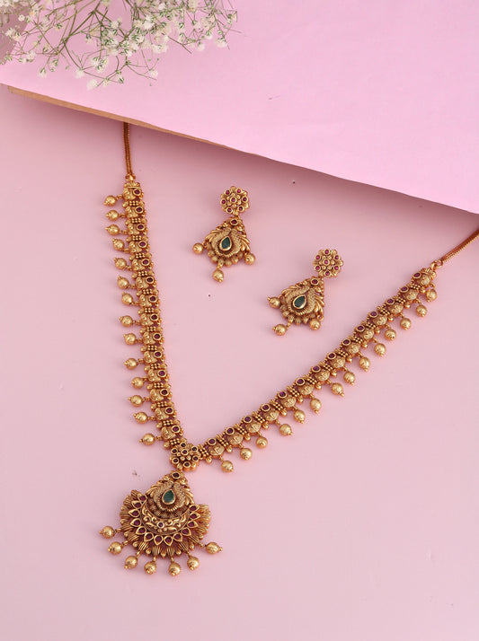 Floral Motif Traditional Necklace Set