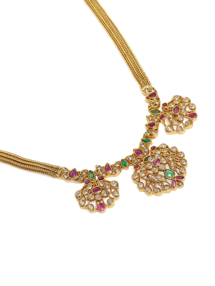 Kundan Studded Drop Necklace Set