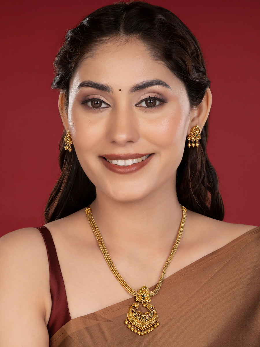 Ornate Floral Filigree Necklace Set