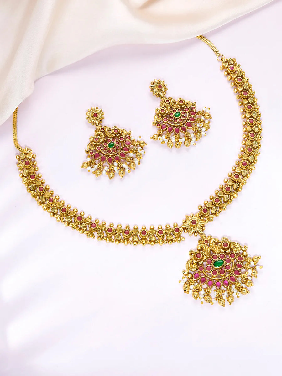 Glamorous Peacock Necklace Set