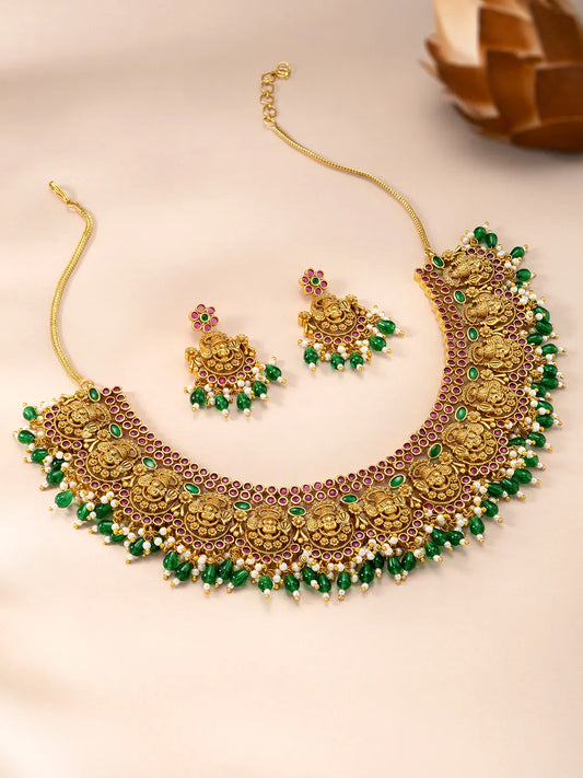 Shining Goddess Motif Necklace Set