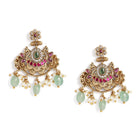 Regal Peacock Ruby Pendant Necklace Set