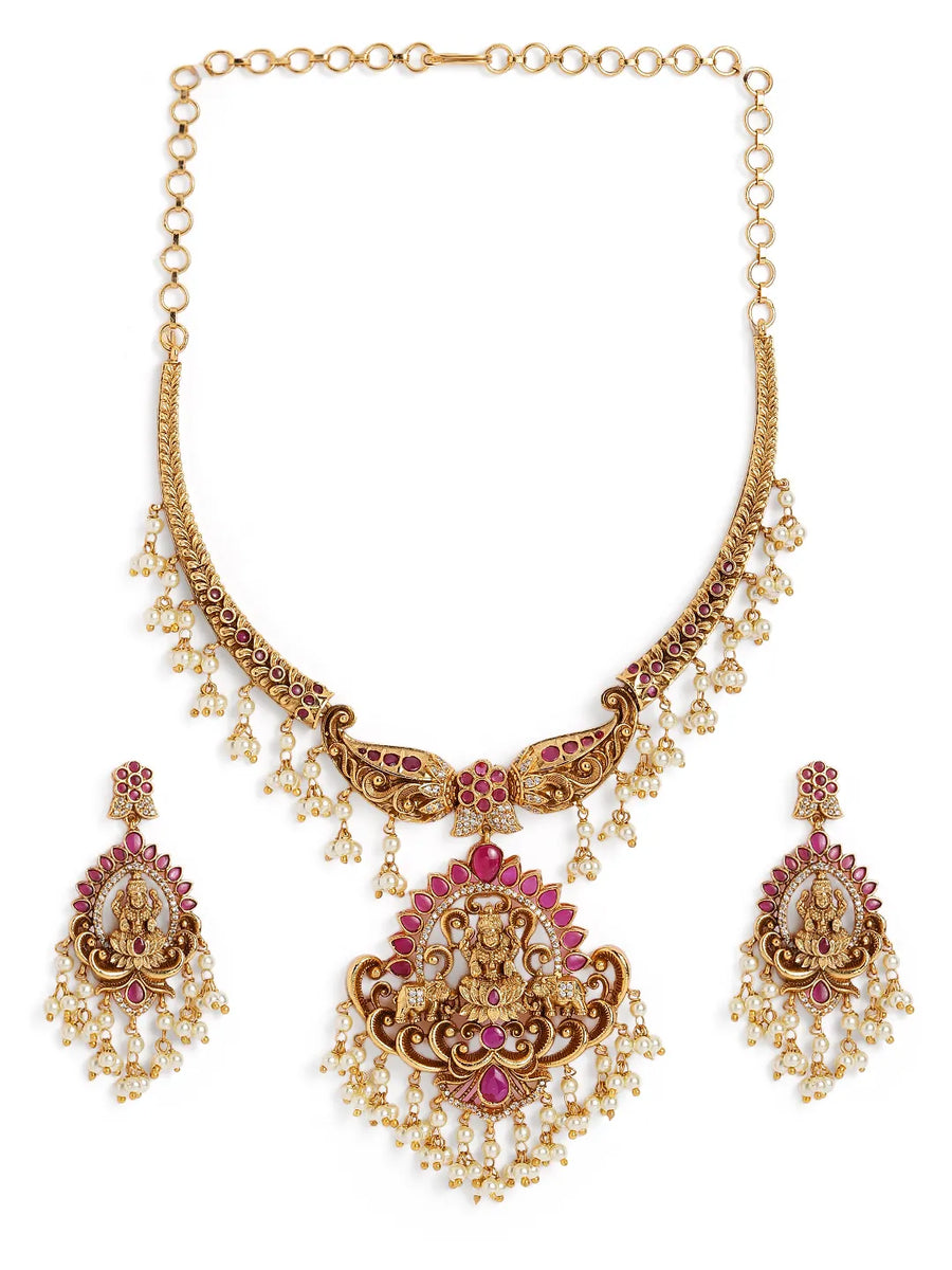Bridal Goddess Temple Necklace Set