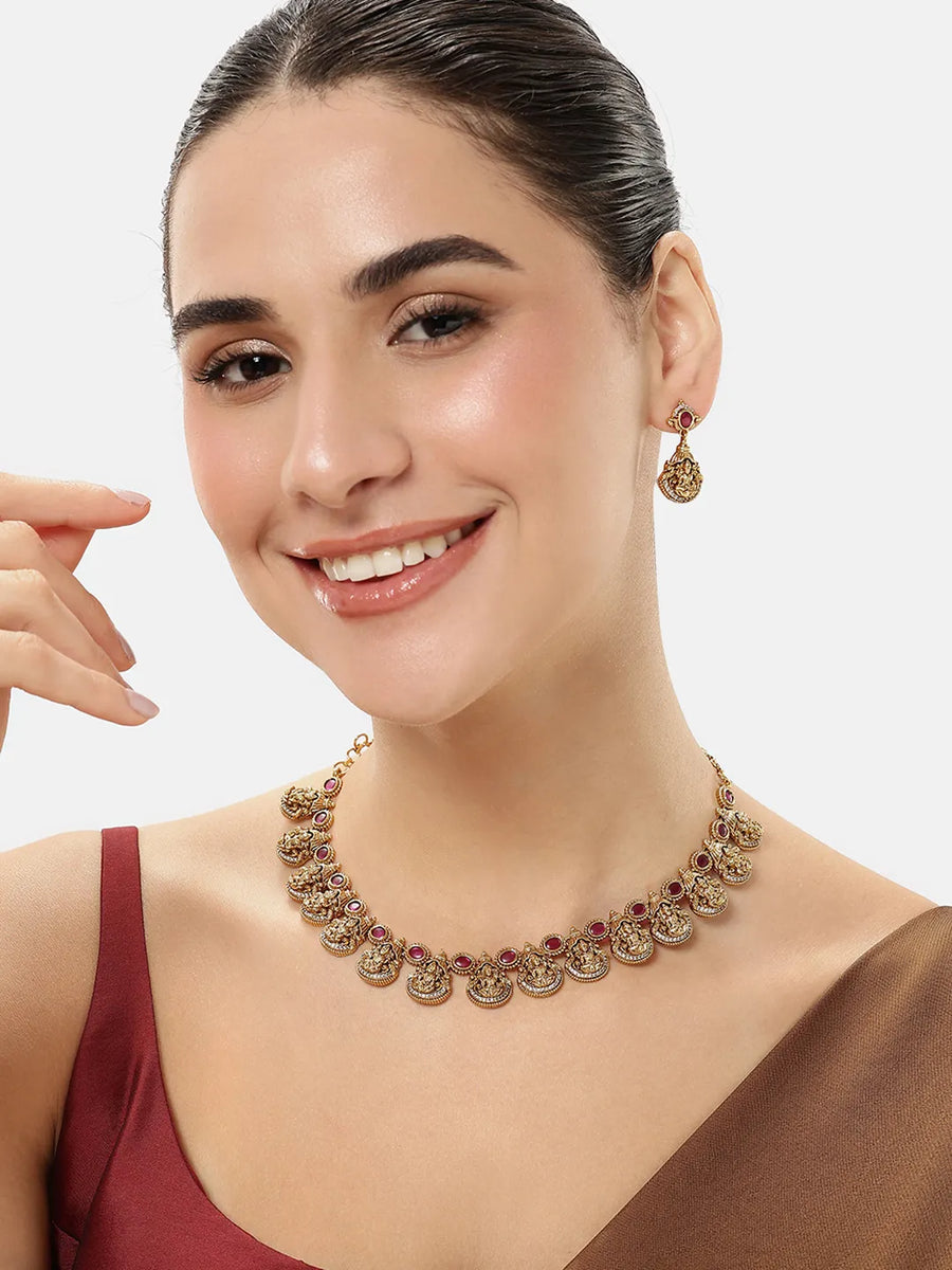 Divine Grace Coin Motif Necklace Set
