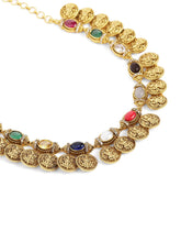 Navratna Laxmi Coin Statement Necklace