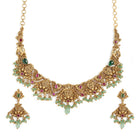 Traditional Ruby Filigree Necklace Set