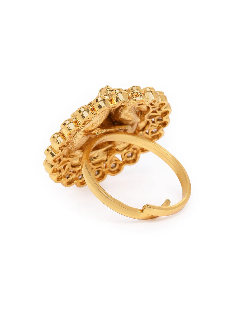 Spiritual Bloom Lakshmi Motif Ring