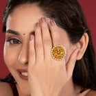 Spiritual Bloom Lakshmi Motif Ring