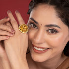 Spiritual Bloom Lakshmi Motif Ring