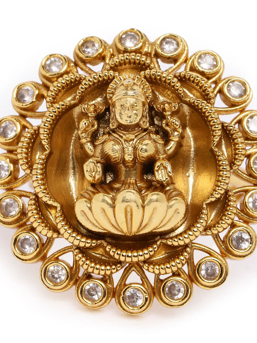 Spiritual Bloom Lakshmi Motif Ring