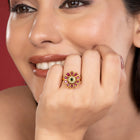 Blooming Royal Ruby Emerald Ring