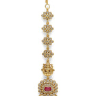 Goddess Motif Crystal Stone Maangtikka