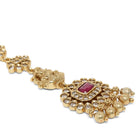 Goddess Motif Crystal Stone Maangtikka