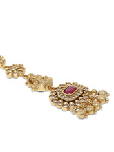 Goddess Motif Crystal Stone Maangtikka