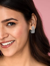 CZ Baguette Stone Hoop Earrings