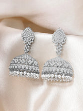 Beaded Jhumka Earrings with CZ Stones