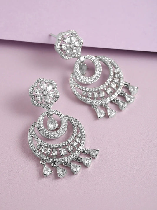 Stunning CZ and Crystal Dangle Earrings