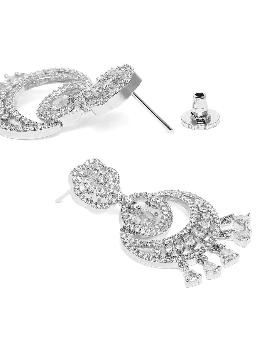 Stunning CZ and Crystal Dangle Earrings