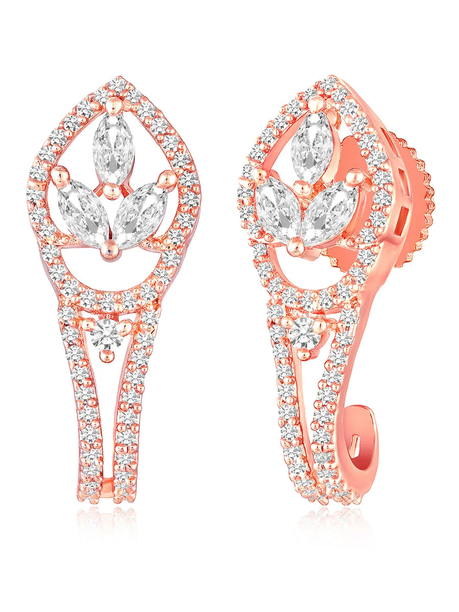 Leaf Inspired CZ Earrings | Elegant & Nature-Inspired Designs – Peora