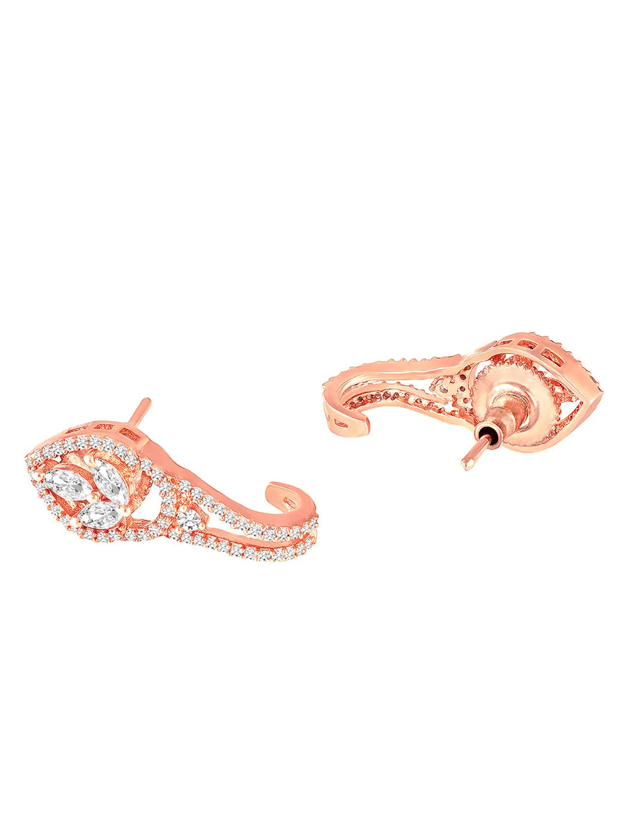 Leaf Inspired CZ Earrings | Elegant & Nature-Inspired Designs – Peora