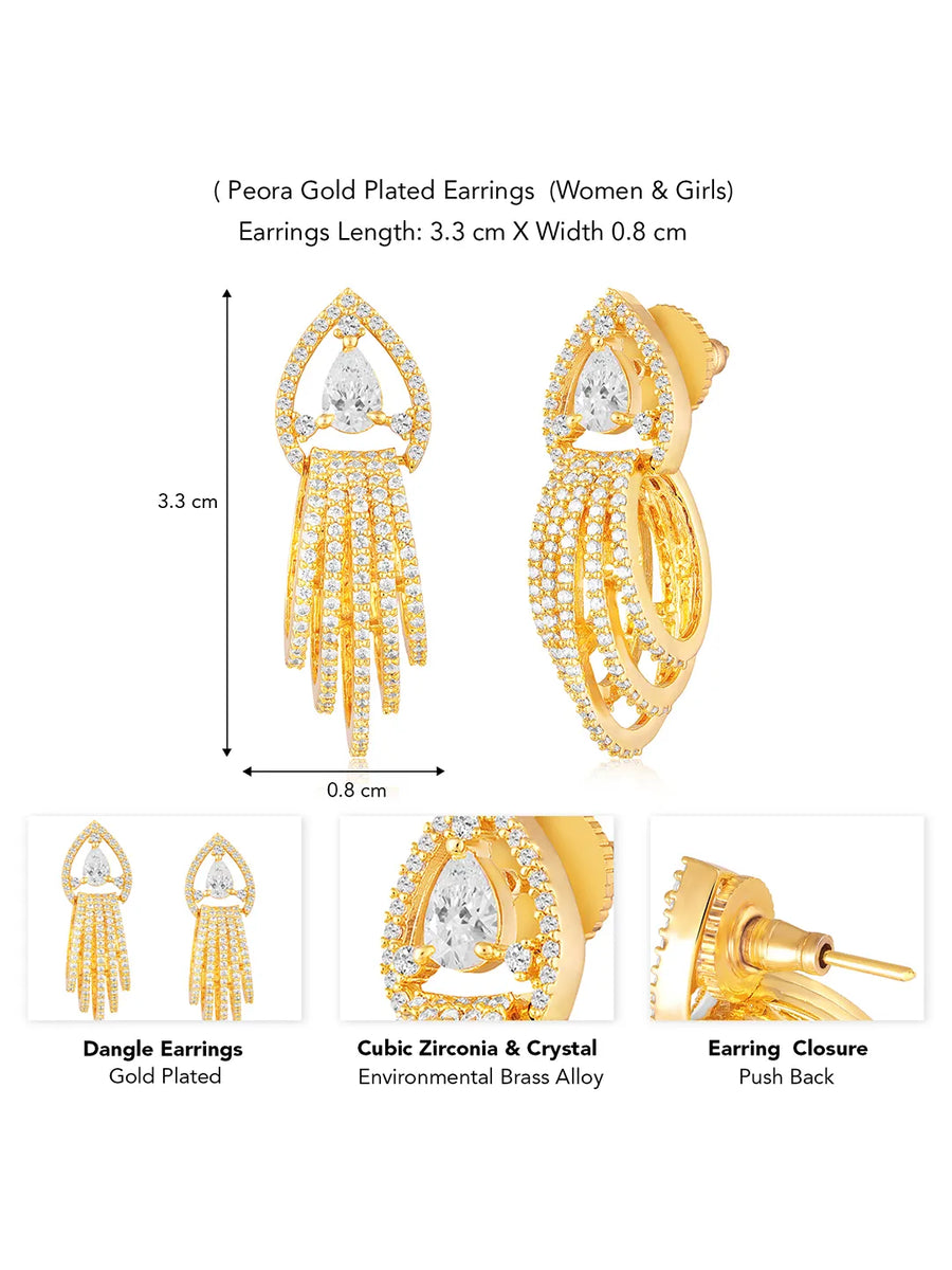 Dazzling Drop Earrings | Sparkling & Stylish Designs – Peora
