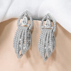Cubic Zirconia Dazzling Drop Earrings - Silver