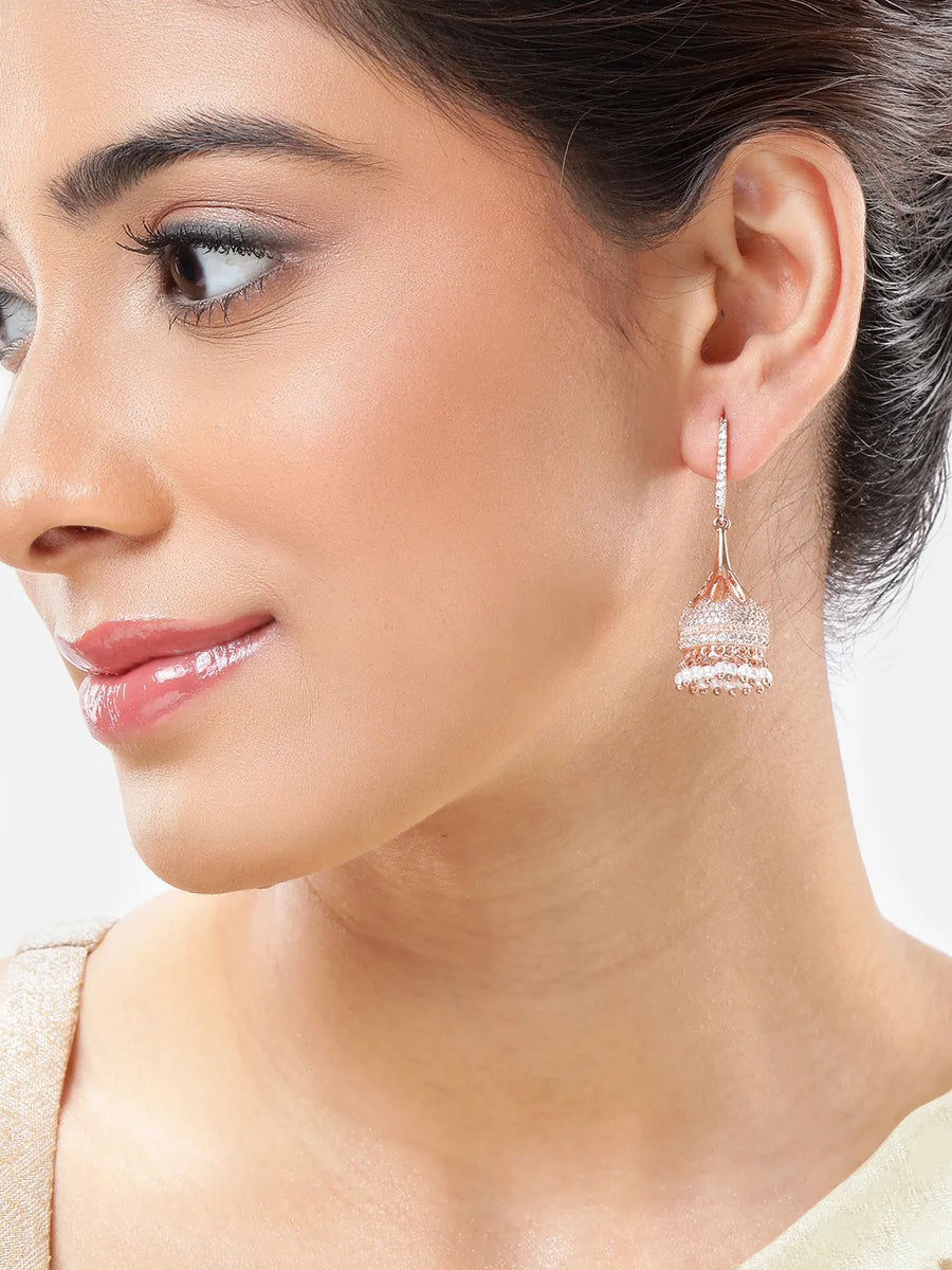 Pearl Embellished Jhumkas | Elegant Traditional Designs – Peora