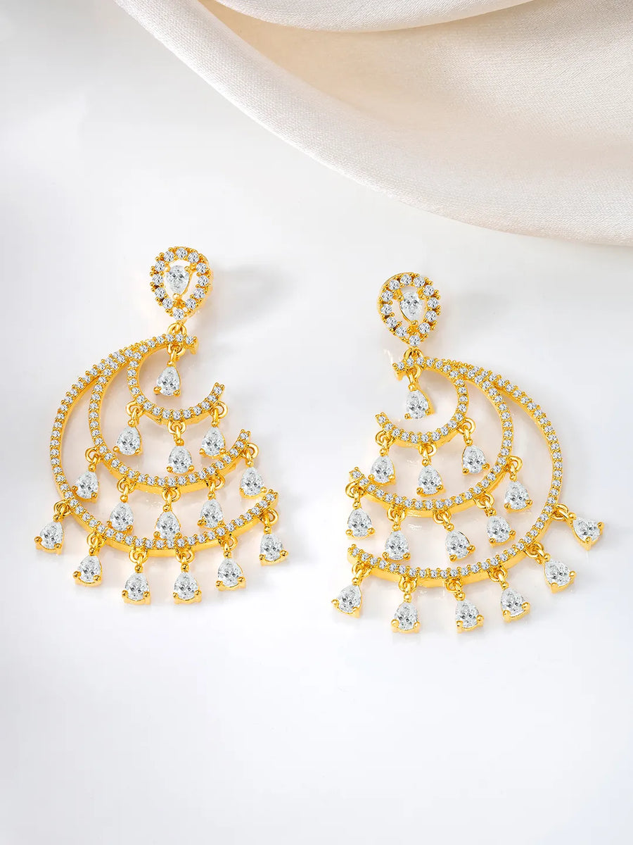 Gleaming CZ & Crystal Dangle Jewellery